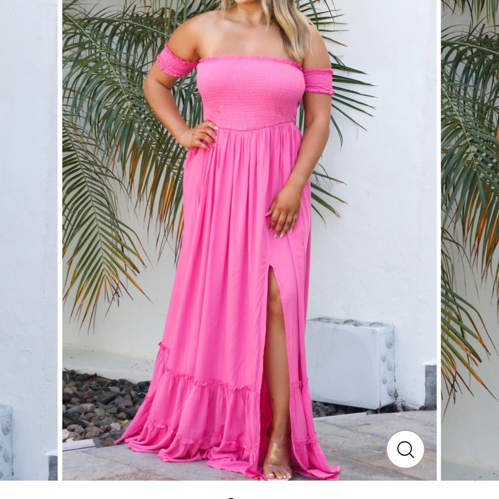 NWT Bella and Bloom Boutique Be happy smocked dress size medium pink